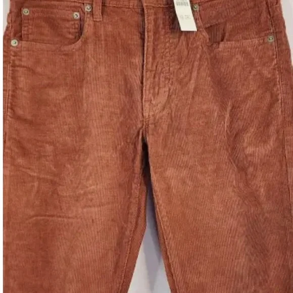 JCrew 250 Tapered Leg Corduroy in Rust NWT